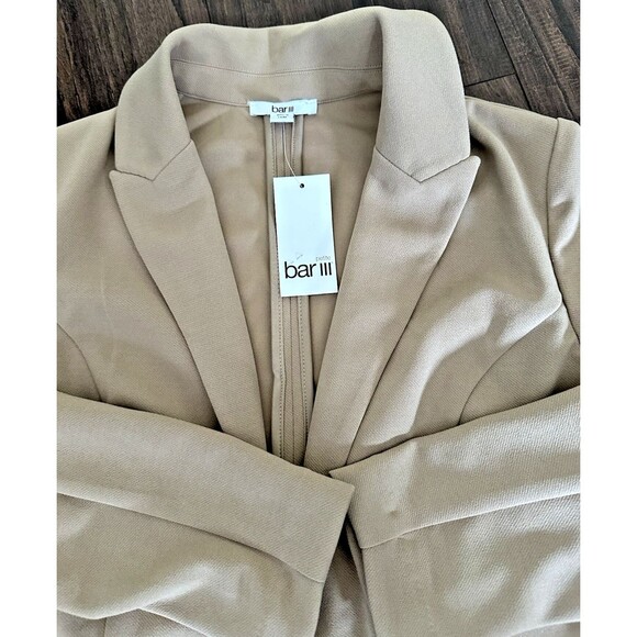Bar III Women's Petite Peak-Lapel Open-Front Formal Casual Blazer Warm Ginger PM - Picture 8 of 10